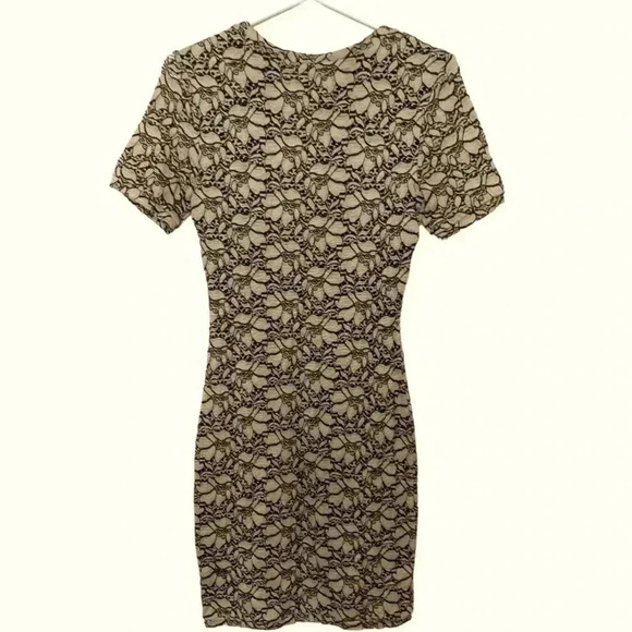 Babaton Taupe/Black Fitted Dress,  Fully Lined - Picture 3 of 7